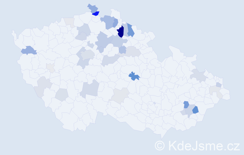 Příjmení: 'Devátá', počet výskytů 101 v celé ČR