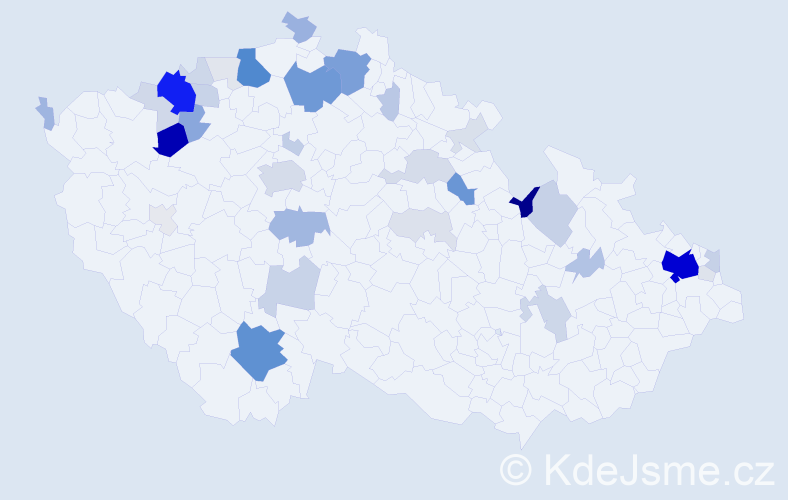 Příjmení: 'Kondáš', počet výskytů 179 v celé ČR