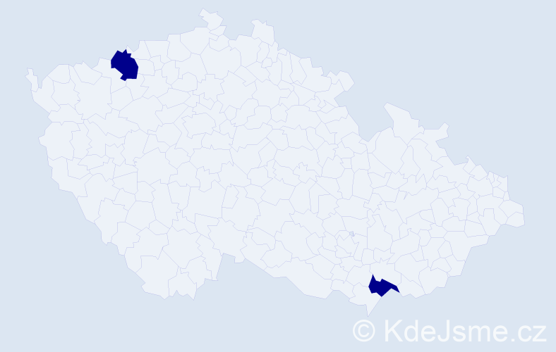 Příjmení: 'Kalaus', počet výskytů 2 v celé ČR