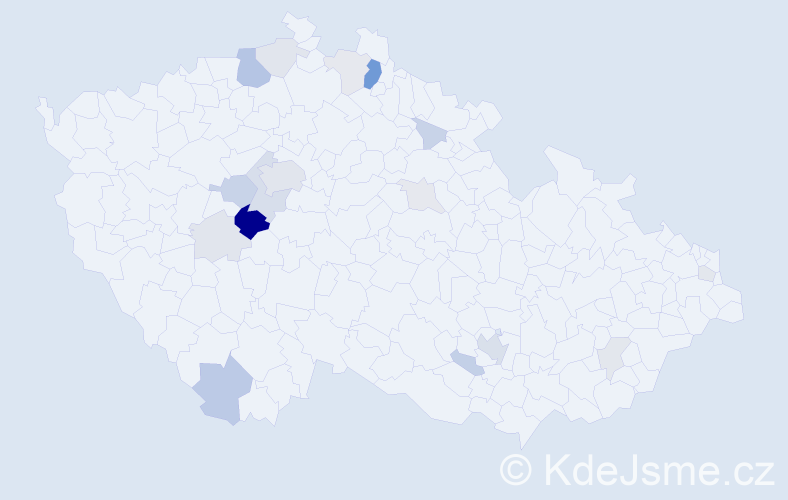 Příjmení: 'Palanová', počet výskytů 51 v celé ČR