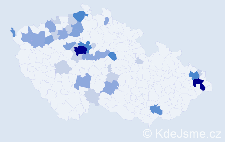 Příjmení: 'Čerňanská', počet výskytů 100 v celé ČR