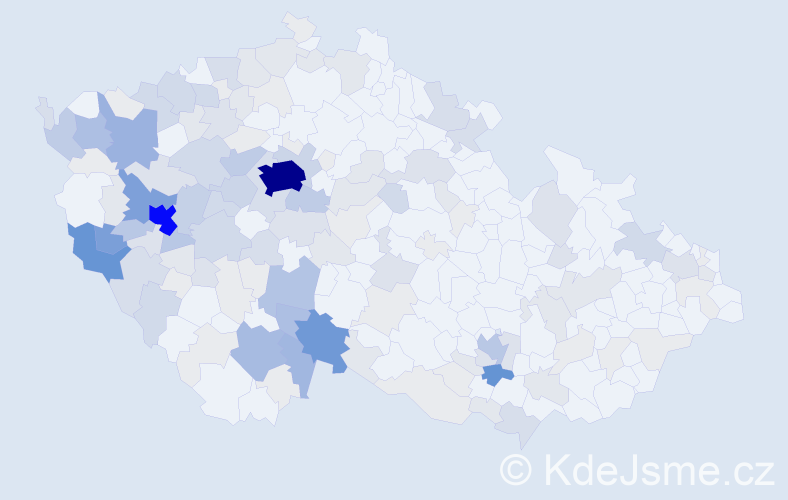 Příjmení: 'Škarda', počet výskytů 590 v celé ČR