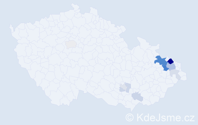 Příjmení: 'Ochvatová', počet výskytů 34 v celé ČR