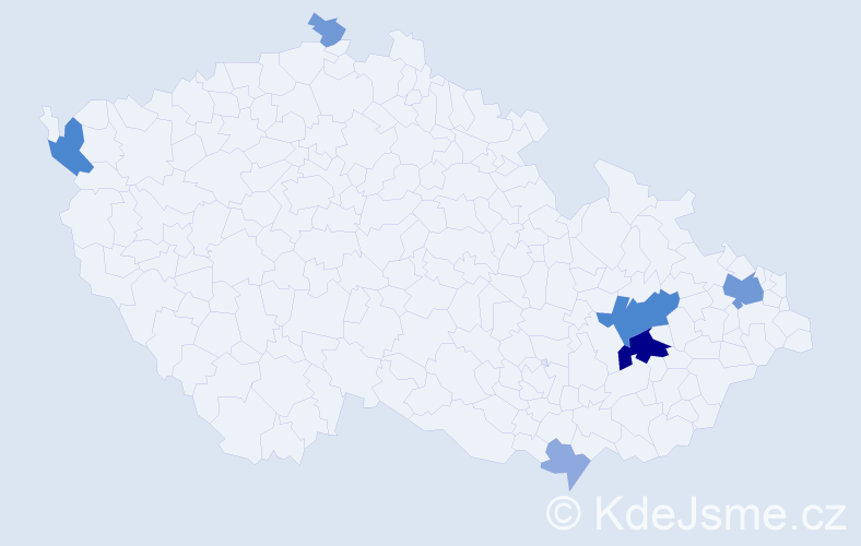 Příjmení: 'Košárová', počet výskytů 17 v celé ČR