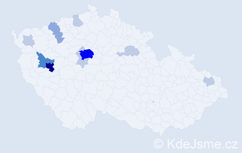 Příjmení: 'Krepindlová', počet výskytů 32 v celé ČR