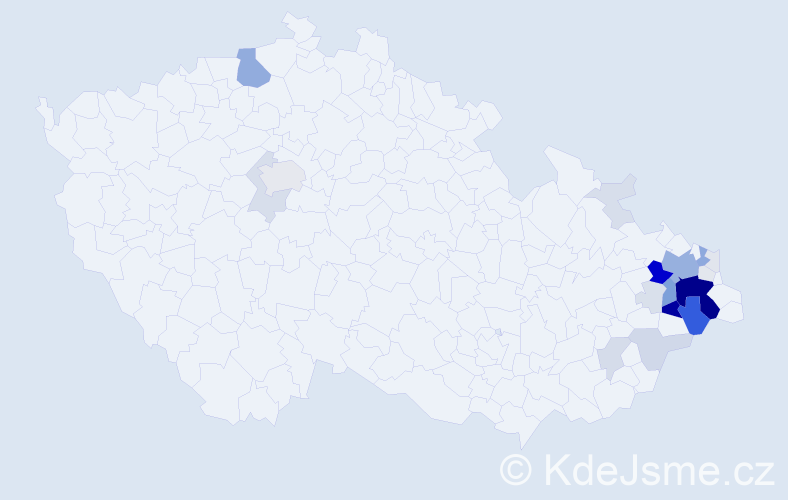 Příjmení: 'Ulčáková', počet výskytů 112 v celé ČR