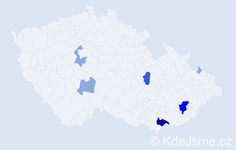 Příjmení: 'Barinková', počet výskytů 15 v celé ČR