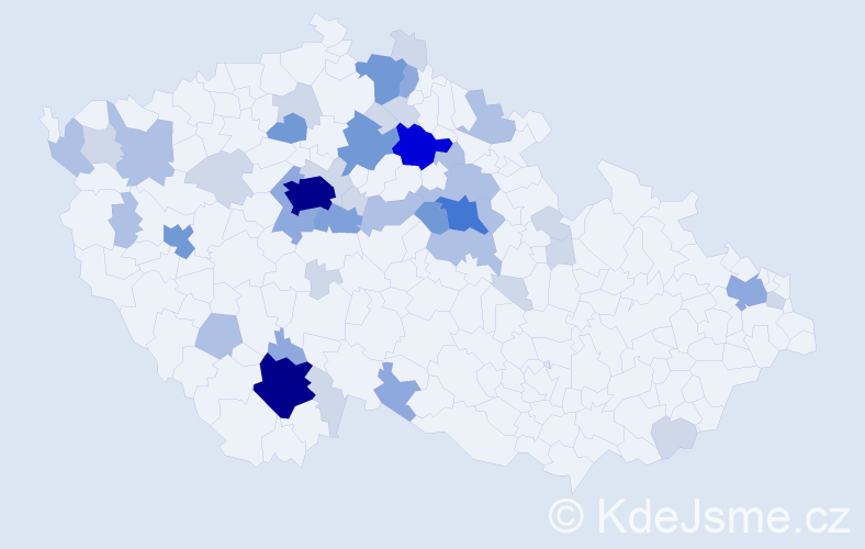 Příjmení: 'Kaska', počet výskytů 130 v celé ČR