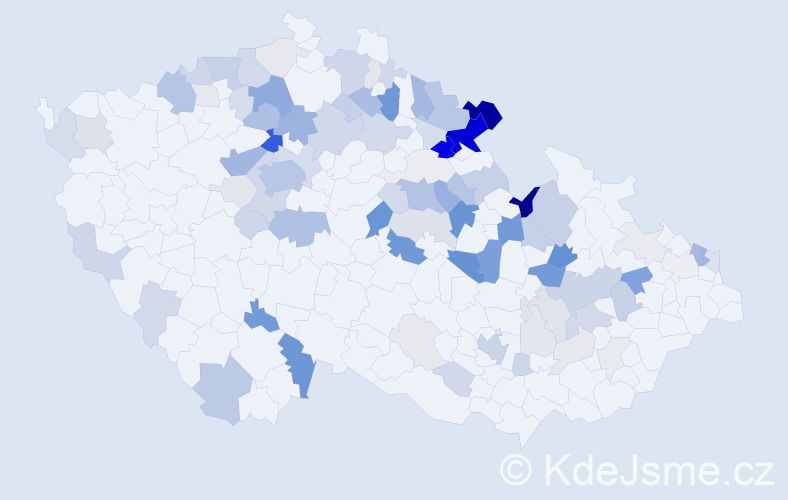 Příjmení: 'Kohl', počet výskytů 356 v celé ČR