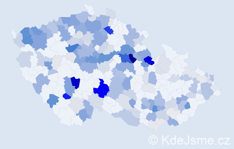 Příjmení: 'Bečka', počet výskytů 772 v celé ČR