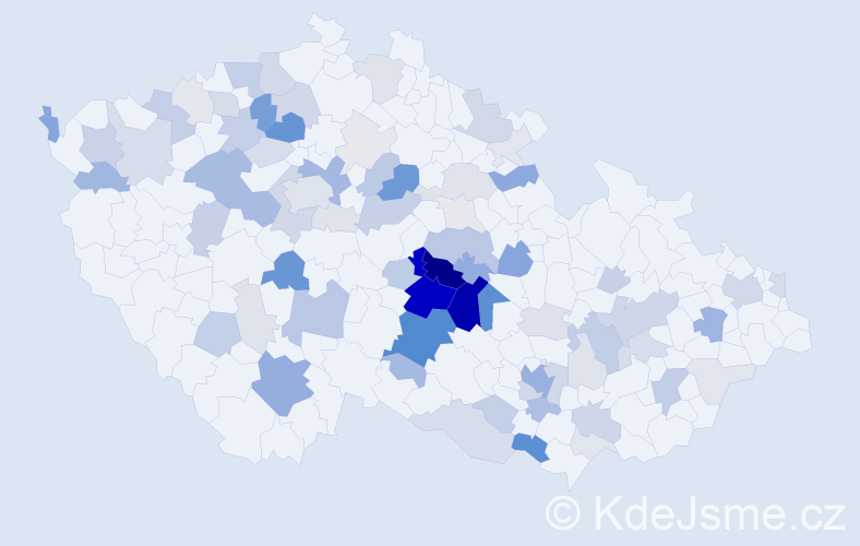 Příjmení: 'Holcman', počet výskytů 263 v celé ČR