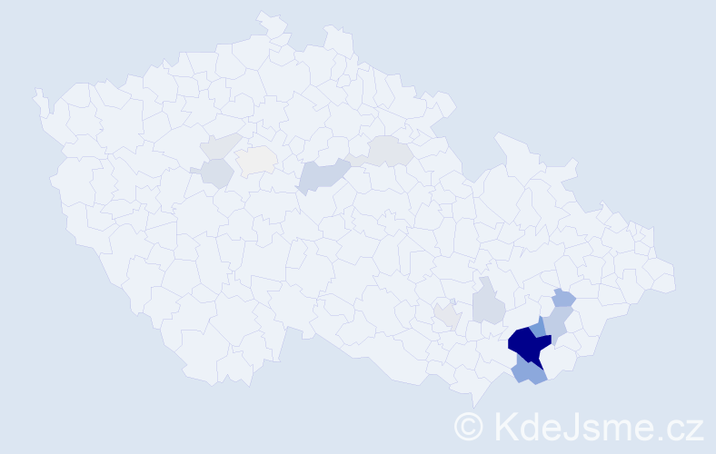 Příjmení: 'Bajaja', počet výskytů 49 v celé ČR