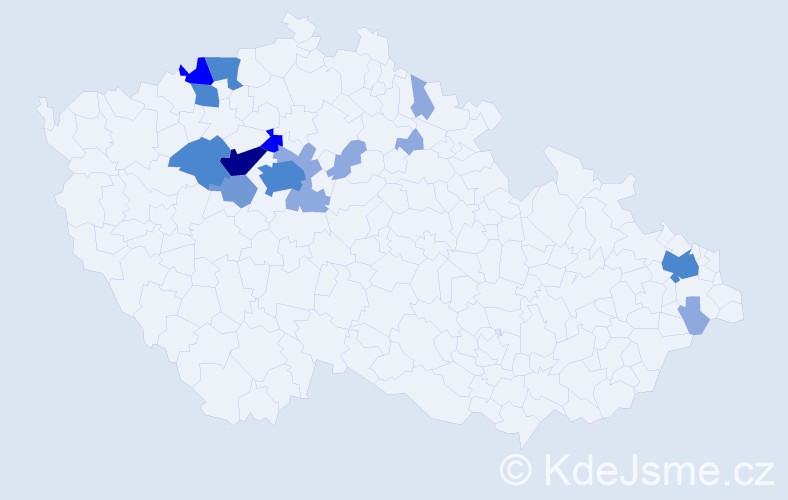 Příjmení: 'Cingr', počet výskytů 37 v celé ČR