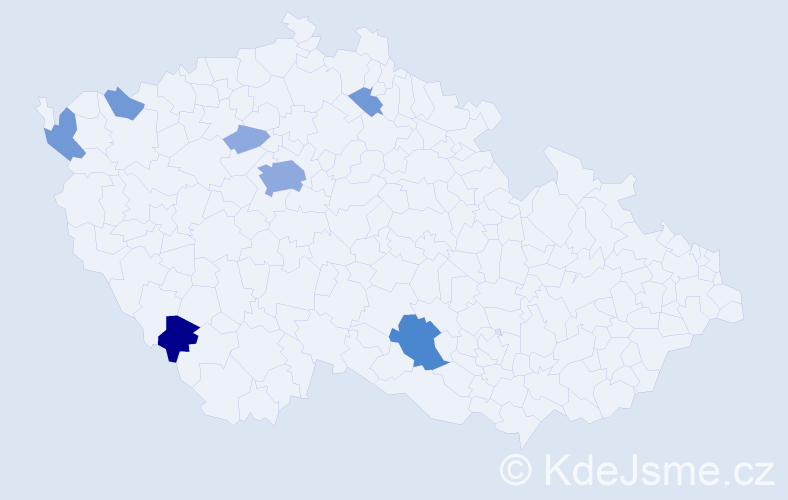 Příjmení: 'Galaba', počet výskytů 17 v celé ČR