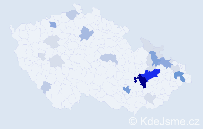 Příjmení: 'Lisická', počet výskytů 79 v celé ČR