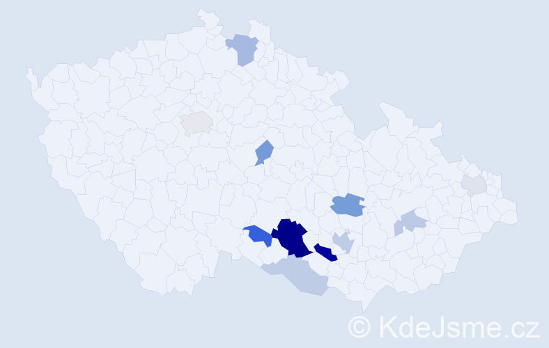 Příjmení: 'Pyrochta', počet výskytů 26 v celé ČR