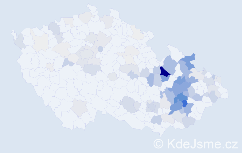 Příjmení: 'Odstrčil', počet výskytů 554 v celé ČR