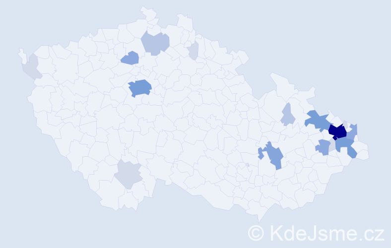 Příjmení: 'Larišová', počet výskytů 57 v celé ČR