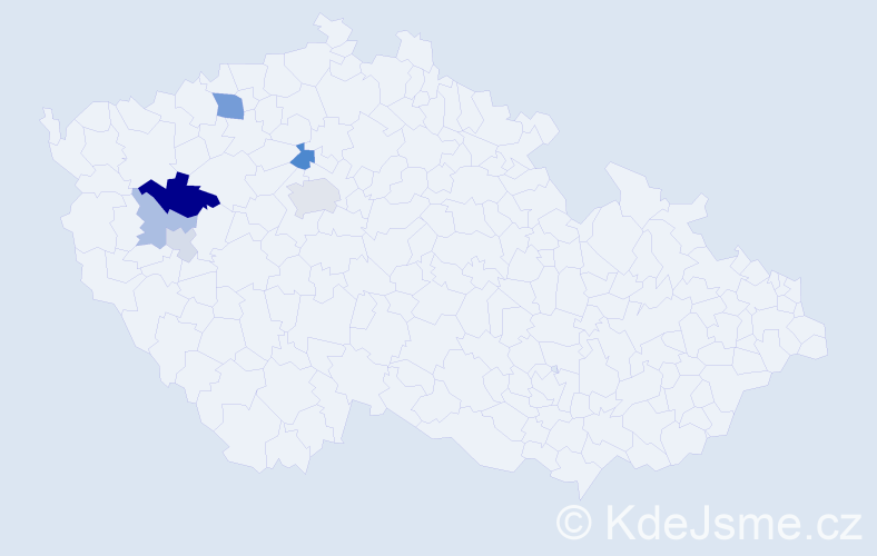 Příjmení: 'Habl', počet výskytů 13 v celé ČR