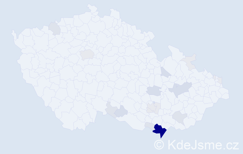 Příjmení: 'Drobiličová', počet výskytů 83 v celé ČR