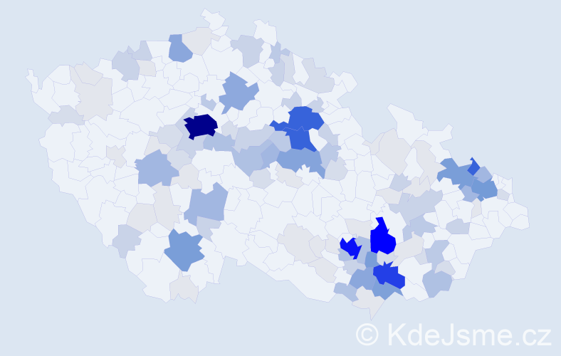 Příjmení: 'Kramář', počet výskytů 447 v celé ČR
