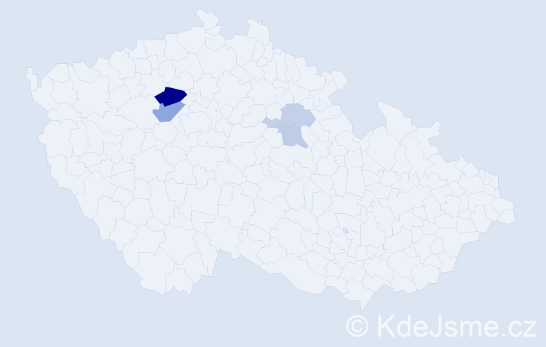 Příjmení: 'Mitterková', počet výskytů 8 v celé ČR