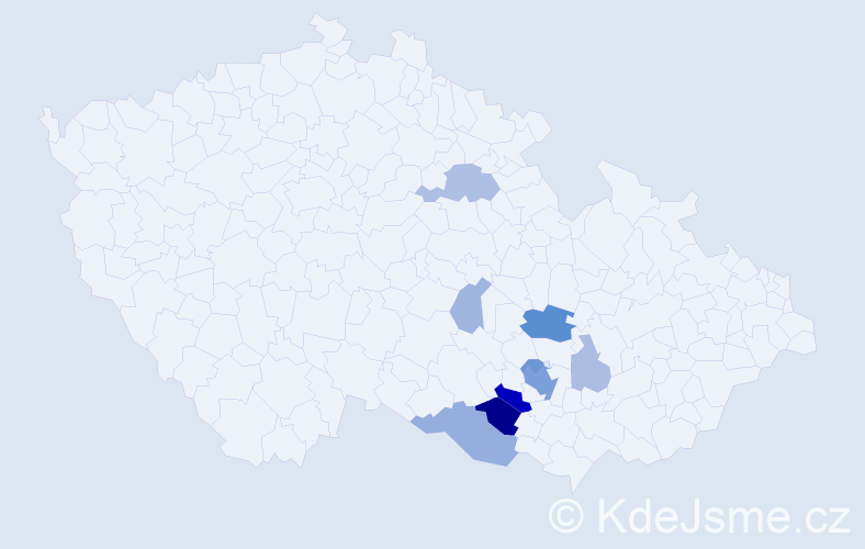 Příjmení: 'Geidl', počet výskytů 25 v celé ČR