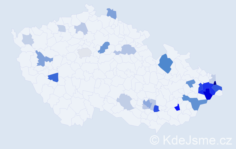 Příjmení: 'Gachová', počet výskytů 69 v celé ČR