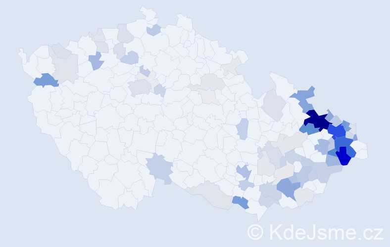 Příjmení: 'Fajkus', počet výskytů 382 v celé ČR