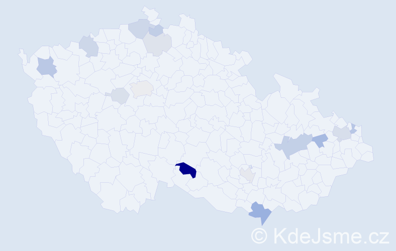 Příjmení: 'Líčková', počet výskytů 35 v celé ČR