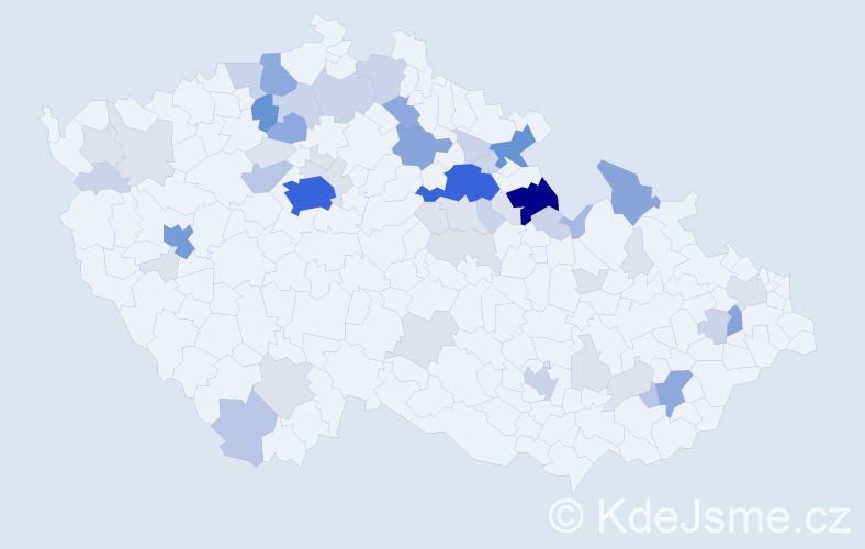 Příjmení: 'Pišl', počet výskytů 174 v celé ČR