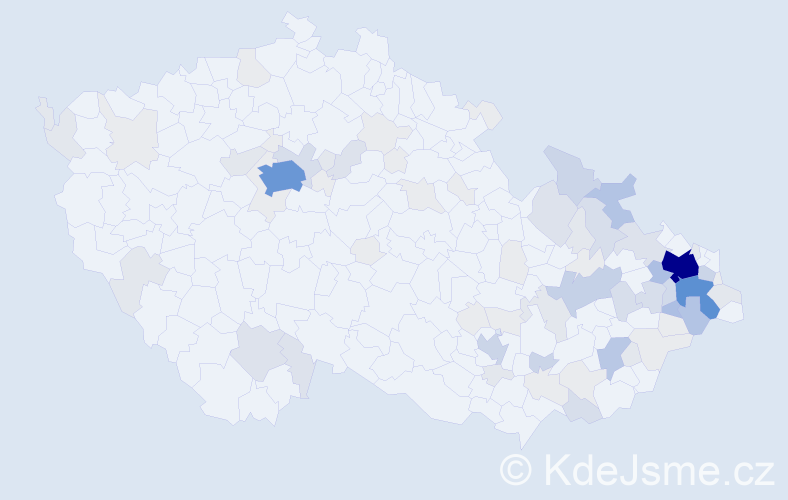 Příjmení: 'Kubečka', počet výskytů 308 v celé ČR