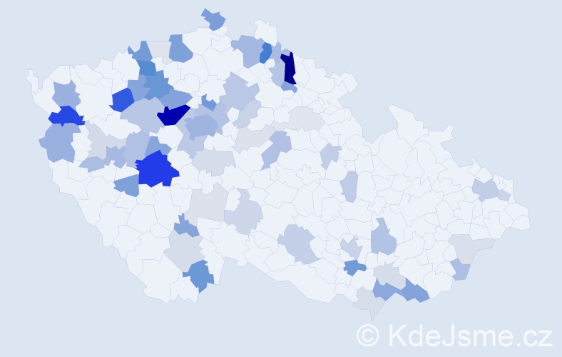 Příjmení: 'Kočárek', počet výskytů 224 v celé ČR