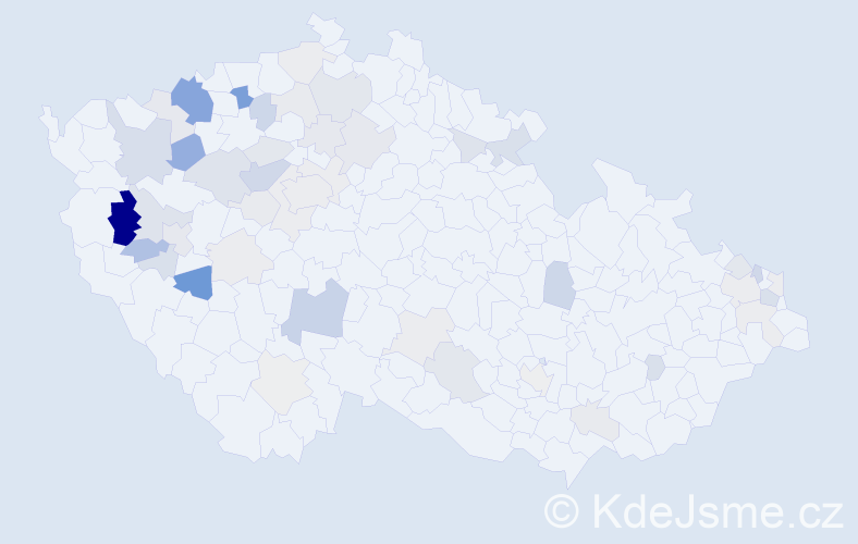 Příjmení: 'Kuchárová', počet výskytů 123 v celé ČR