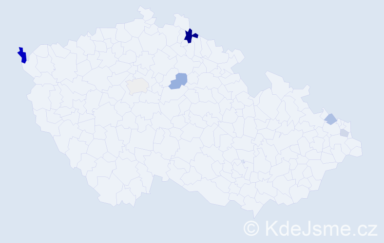 Příjmení: 'Bajcár', počet výskytů 11 v celé ČR