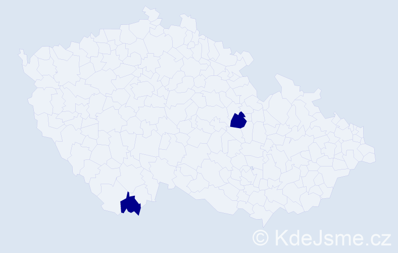 Příjmení: 'Křemeňáková', počet výskytů 2 v celé ČR