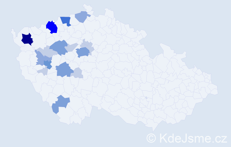 Příjmení: 'Pikrt', počet výskytů 51 v celé ČR