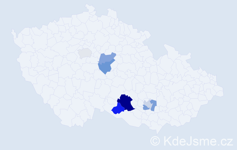 Příjmení: 'Sylvestr', počet výskytů 10 v celé ČR