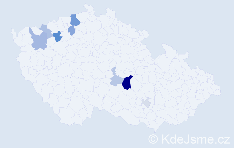 Příjmení: 'Řičanová', počet výskytů 21 v celé ČR