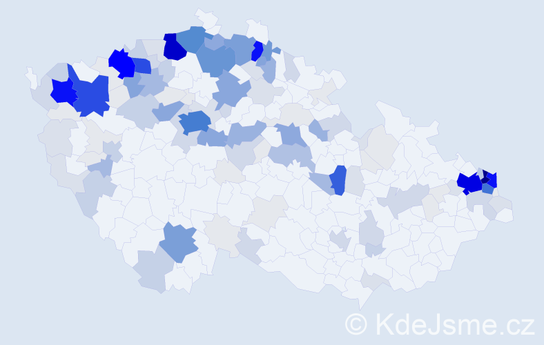 Příjmení: 'Makula', počet výskytů 714 v celé ČR