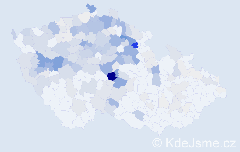 Příjmení: 'Karel', počet výskytů 867 v celé ČR