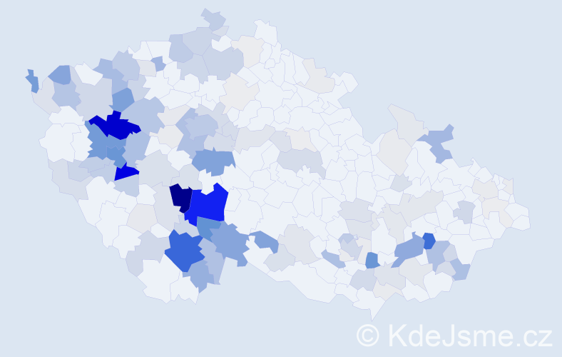 Příjmení: 'Tupý', počet výskytů 549 v celé ČR