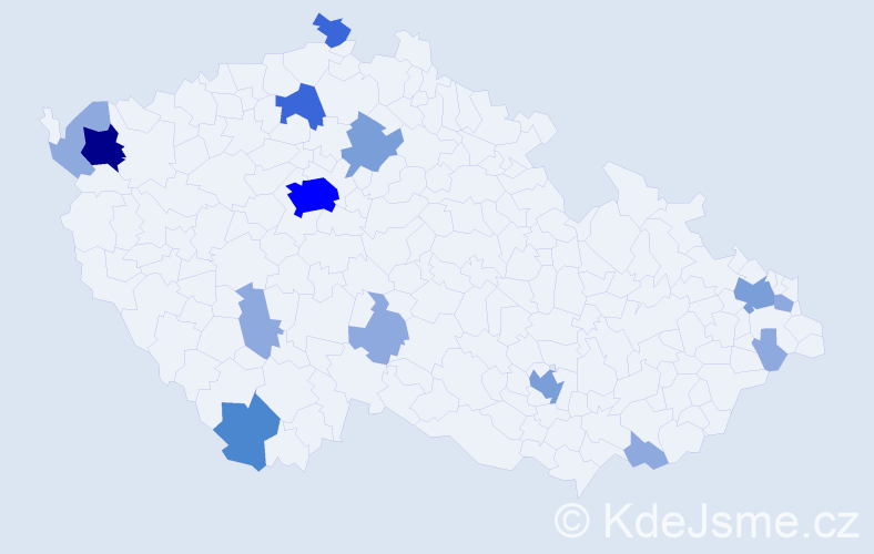 Příjmení: 'Horner', počet výskytů 36 v celé ČR