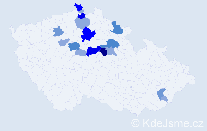Příjmení: 'Skohoutil', počet výskytů 43 v celé ČR