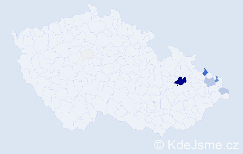 Příjmení: 'Matlaková', počet výskytů 15 v celé ČR