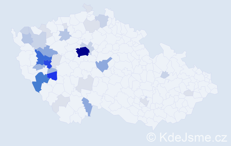 Příjmení: 'Kotěšovec', počet výskytů 133 v celé ČR