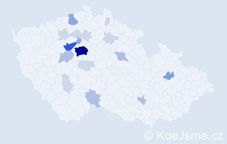 Příjmení: 'Kymličková', počet výskytů 51 v celé ČR