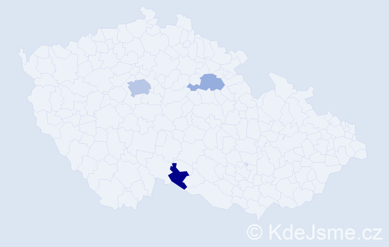 Příjmení: 'Rejchl', počet výskytů 6 v celé ČR