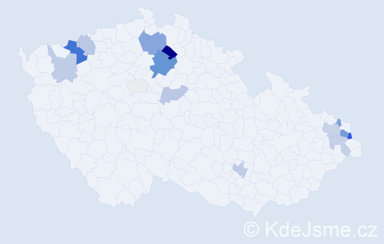 Příjmení: 'Dömény', počet výskytů 27 v celé ČR
