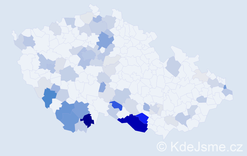 Příjmení: 'Pelech', počet výskytů 254 v celé ČR